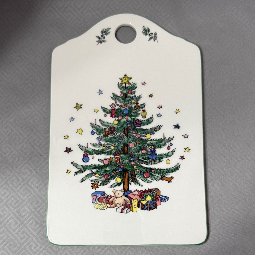 Nikko Christmastime Snack Cheese Board Trivet Christmas Tree & Holiday Message